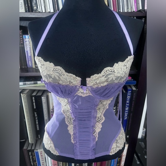 Vintage Frederick's of Hollywood Lavender Lace Chemise - Picture 1 of 7